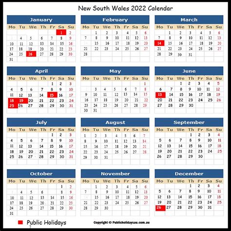 public holidays this year nsw
